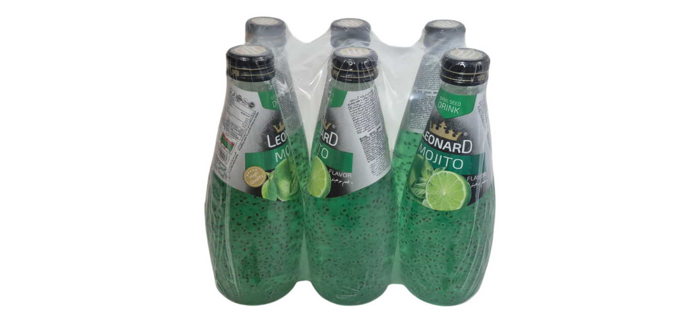 Leonard Basil Drinks Multiple Flavours Natural Refreshing Beverage 6 Pack Case